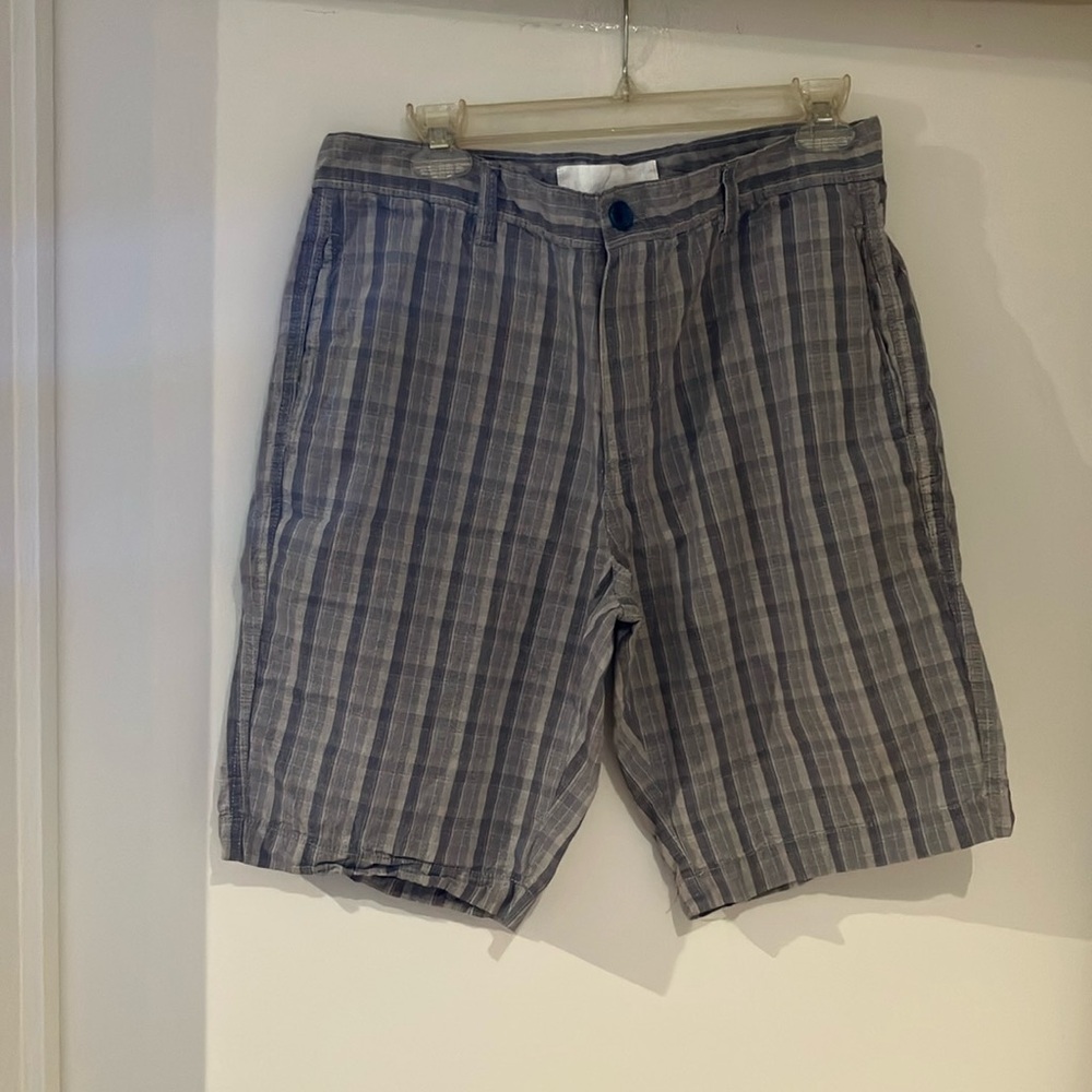 Gray Flat Front Casual Shorts
